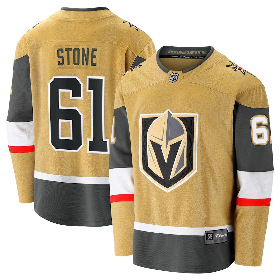 Men Vegas Golden Knights 61 Mark Stone Fanatics Branded Gold Home Premier Breakaway Player NHL Jersey